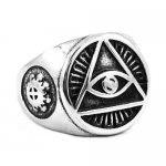 Illuminati Pyramid Eye Symbol Ring Stainless Steel Jewelry Men Ring SWR0377
