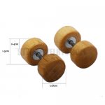 Stainless Steel Earring Light Yellow Natural Round Circle Wood Faux Fake Ear Plug SJE370166