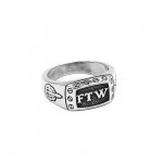 Classic S925 Sterling Silver FTW Middle Finger Biker Ring Silver Mechanical Screw Ring Men Women Finger Ring SWR0954