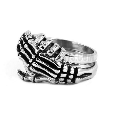 Gothic Stainless Steel Handshake Ring, Separable Handshake Ring SWR0577