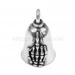 Wholesale Skull Hand Middle Finger Bell Pendant Stainless Steel Skull Biker Bell Pendant SWP0602