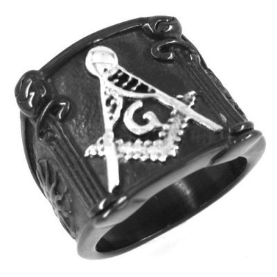 Stainless steel jewelry ring black master masonic ring SWR0147