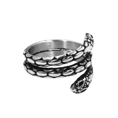 Snake Animal Ring Stainless Steel Jewelry Animal Amphisbana Biker Mens Women Ring SWR1035