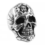 Gothic Stainless Steel Skull Ring SWR0336