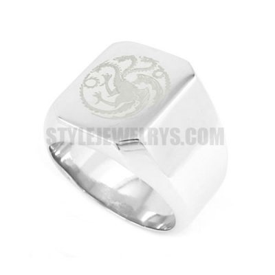 Game Of Thrones Targaryen House Ring Stainless Steel Band Ring Dragon Ring SWR0530
