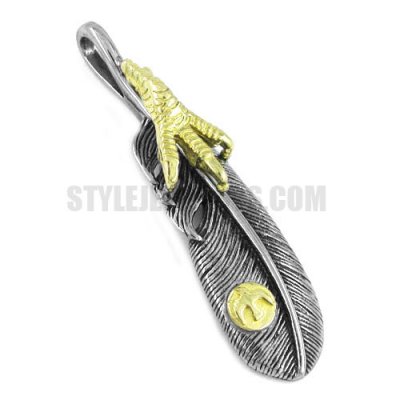 Stainless Steel Feather Pendant & Claw Pendant SWP0329G