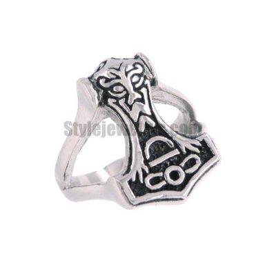Stainless steel jewelry ring Hammer Myth Thor's ring SWR0074