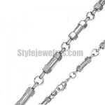 Stainless steel jewelry Chain 50cm - 55cm rectangle tube rolo link chain necklace w/lobster 6mm ch360273