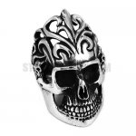 Gothic Stainless Steel Crown Skull Ring SWR0458