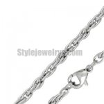 Stainless steel jewelry Chain 50cm - 55cm length ellipical link chain necklace w/lobster 4mm ch360233