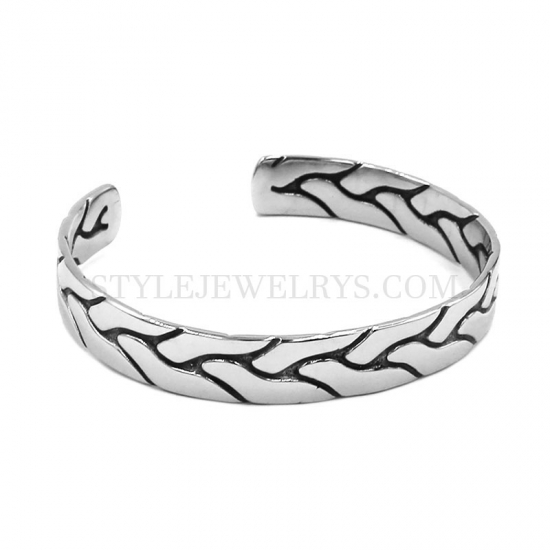 Stainless Steel Jewelry Cuff Bracelet Fashion Bangle Biker Bangle SJB0363 - Click Image to Close