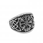 Norse Viking Rune Ring Celtic Knot Stainless Steel Jewelry Nordic Rune Odin Symbol Amulet Biker Wedding Ring Mens Wholesale SWR0852