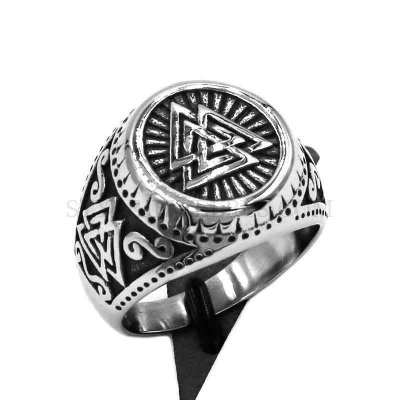 Norse Viking Biker Ring Celtic Knot Amulet Ring Stainless Steel Jewelry Odin Symbol Motor Biker Ring Wholesale SWR0909
