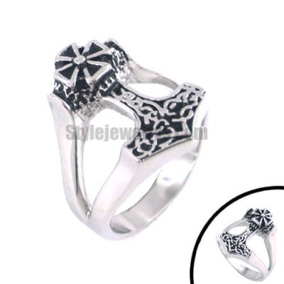 Stainless steel jewelry ring thor ring cross ring SWR0071