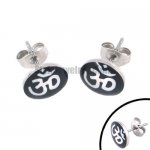 Stainless steel jewelry earring Enamel Tibetan Buddhism OH earring SJE370024