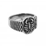 Gothic Punk Scorpion Animal Ring Stainless Steel Vintage Watch Shape Scorpion Pattern Male Rings For Men Jewelry SWR1037