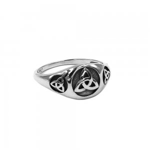 Fashion S925 Sterling Silver Celtic Knot Ring Claddagh Irish Jewelry Norse Viking Silver Wedding Ring for Women Girls SWR0944