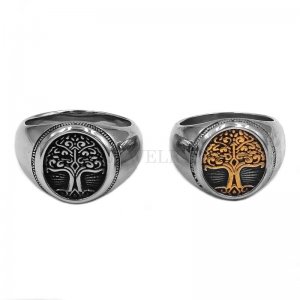 Fashion Life Tree Ring Stainless Steel Jewelry Norse Viking Celtic Knot Biker Ring Wholesale SWR0995