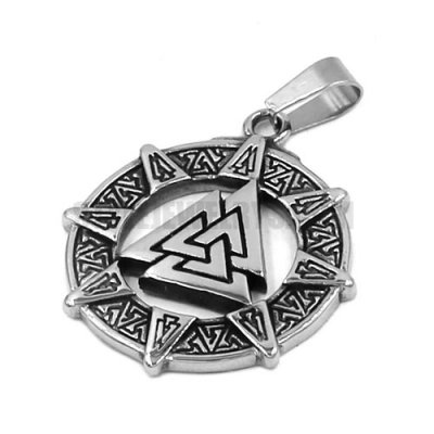 Norse Viking Biker Pendant Celtic Knot Amulet Pendant Stainless Steel Jewelry Punk Odin Symbol Motor Biker Pendant Wholesale SWP0448