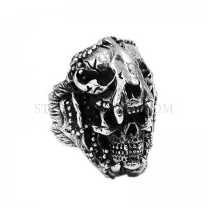 Dinosaur Skull Ring Stainless Steel Men Ring Punk Skull Ring Fashion Jewelry SWR0967