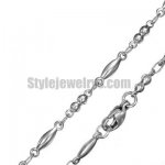 Stainless steel jewelry Chain 45cm - 50cm length oval ball link chain necklace w/lobster 3mm ch360230