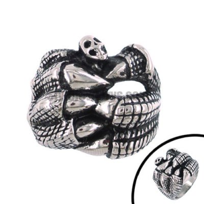 Stainless steel jewelry ring beast dragon claws hand skull ring SWR0067