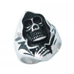 Stainless steel jewelry ring cloak ghost skull ring SWR0034