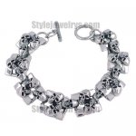 Stainless steel jewelry Bracelet double skull square and skull link bracelet SJB380013