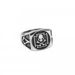 Fashion S925 Sterling Silver Masonic Ring Cross Skull and Bones Biker the Order of Death Ring For Men SWR0955