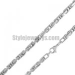 Stainless steel jewelry Chain 50cm - 55cm Byzantine link chain necklace w/lobster 4mm ch360284