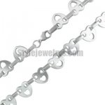 Stainless steel jewelry Chain 50cm - 55cm fancy smile love heart link chain necklace w/lobster 14mm ch360283