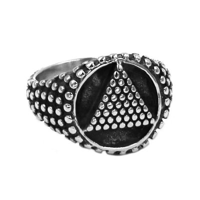 Stainless Steel Retro Ring Women Wave Point Ring SWR0779
