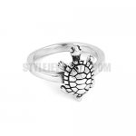 Stainless Steel Turtle Ring, Silver SWR0541