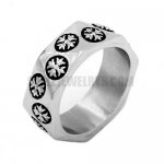 Triangle Snow Flower Fleu De Band Ring Stainless Steel Flower Band Ring SWR0723