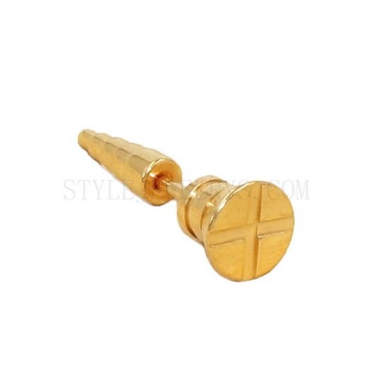 Stainless Steel Gold Screw Design Nipple Bar Nipple Shield Nipple Ring Sexy Nipple Piercing Body Jewelry SJE370184 - Click Image to Close