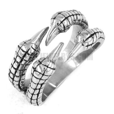 Gothic Stainless Steel Gragon Claw Ring SWR0245