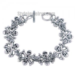 Stainless steel jewelry bracelet bone and skull link bracelet SJB380012