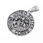 Stainless steel jewelry pendant, carved word MARINE CORPS pendant SWP0091