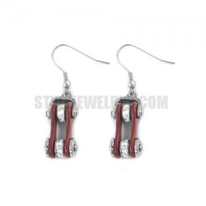 Stainless Steel Crimson Red Bling Bicycle Biker Earrings SJE370121