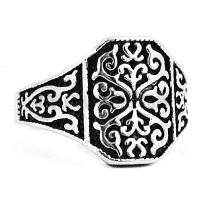 Stainless Steel Mens Ring, Classic Gothic SWR0381