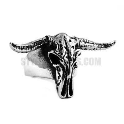 Gothic Stainless steel Horns Ring SWR0467