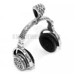 City Fashion Jewelry Male Casual Accessories Music Headset Earplugs Shape Stainless Steel Man Pendant Necklaces SWP0447