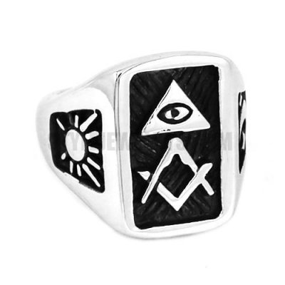 Stainless Steel Freemason Masonic Ring SWR0442