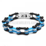 Bling Motorcycle Bracelet Stainless Steel Jewelry Fashion Black and Blue Bicycle Chain Motor Bracelet SJB0314