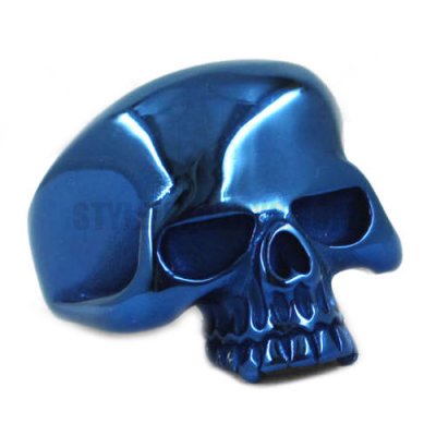 Gothic Stainless Steel Jewelry Ring Blue Ghost Skull Ring SWR0374B