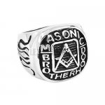 Brotherhood Ring Stainless Steel Silver Masonic Jewelry Ring SWR0609