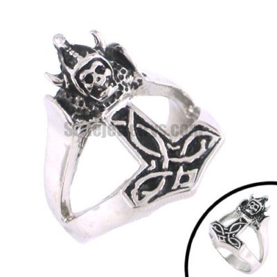 Stainless steel jewelry ring thor ring skull ring SWR0070