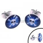 Stainless steel jewelry skull earring SJE370042