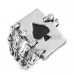 Stainless Steel Gothic ghost claw Ace of Spades Ring Mens Ring SWR0186