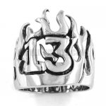 Stainless steel ring carved word 13 ring SWR0149